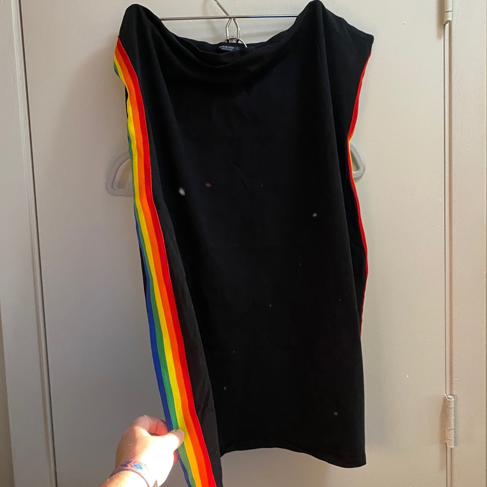 Rainbow tube mini dress